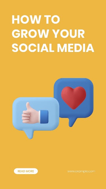 3D social media growth template, | Free Vector Template - rawpixel