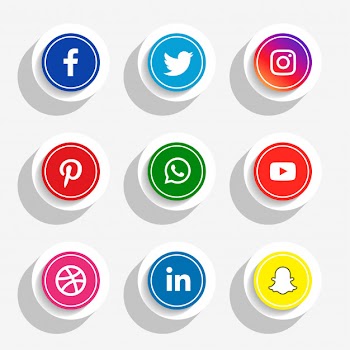3d style social media icons set Free Vector