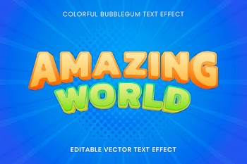3D text effect template vector, bubblegum… | Free stock illustration | High Resolution graphic