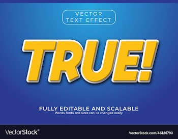 3d text effect true letter with blue background