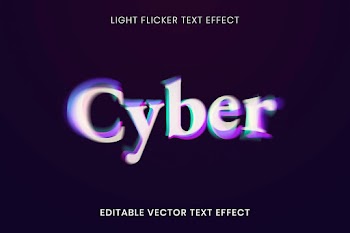 3D text effect vector template, light flicker… | Free stock illustration | High Resolution graphic