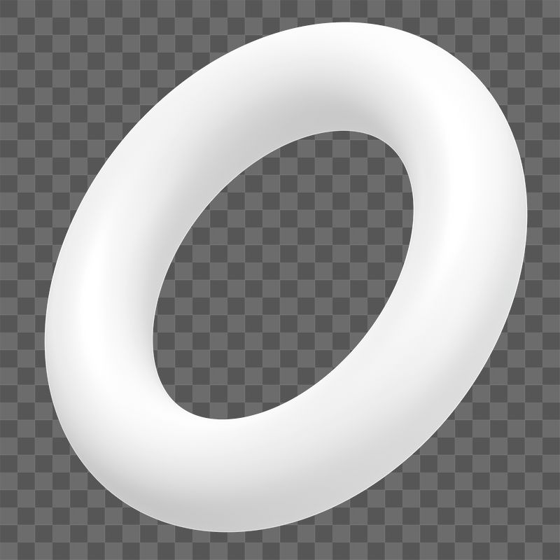 3D torus ring png white | Free PNG - rawpixel
