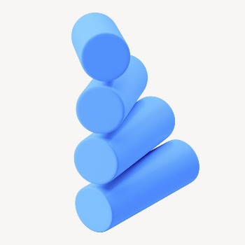 3D tube shapes, blue graphic | Free Photo - rawpixel