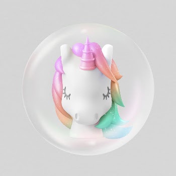 3D unicorn in bubble sticker, | Free PSD - rawpixel