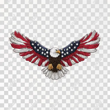 3D Vector American Bald Eagle with Flag Colors 3D Vector American Bald Eagle with Flag Colors