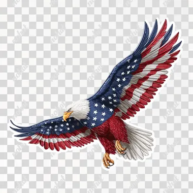 3D Vector American Bald Eagle with Flag Colors 3D Vector American Bald Eagle with Flag Colors