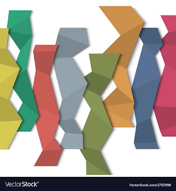  					3d vertical colored paper origami style vector image														