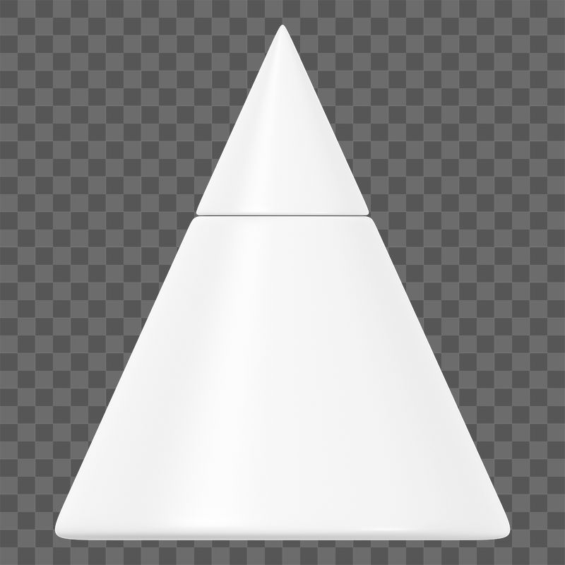 3D white cone png, geometric | Free PNG - rawpixel