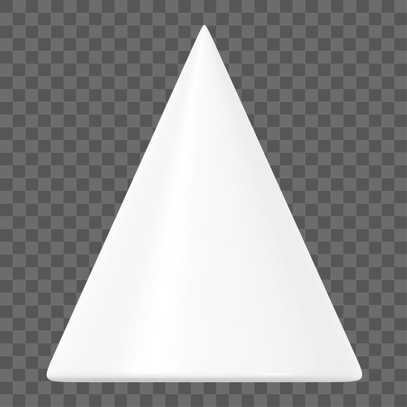 3D white cone png, geometric | Free PNG - rawpixel