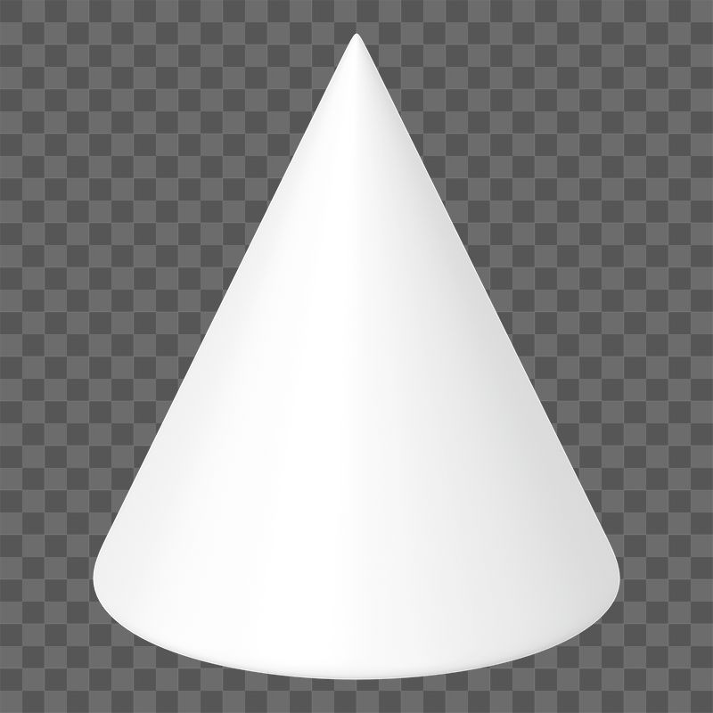 3D white cone png, geometric | Free PNG - rawpixel