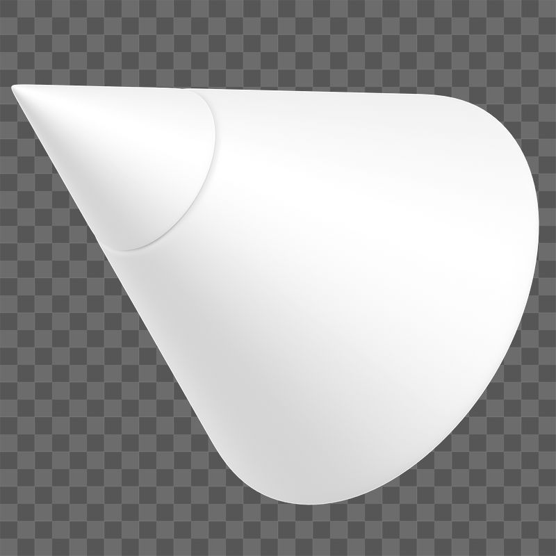 3D white cone png, geometric | Free PNG - rawpixel
