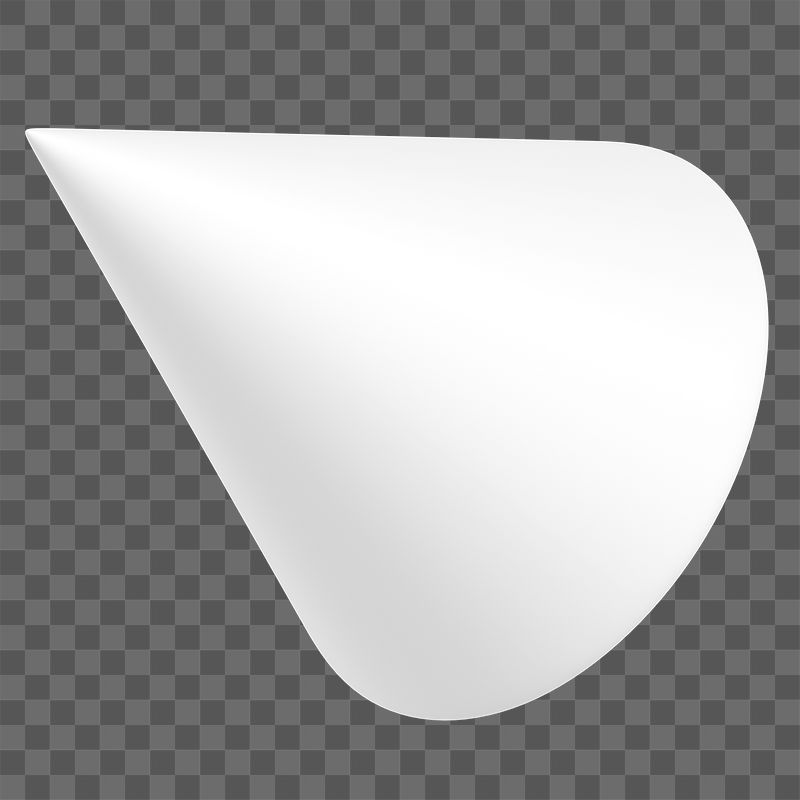 3D white cone png, geometric | Free PNG - rawpixel