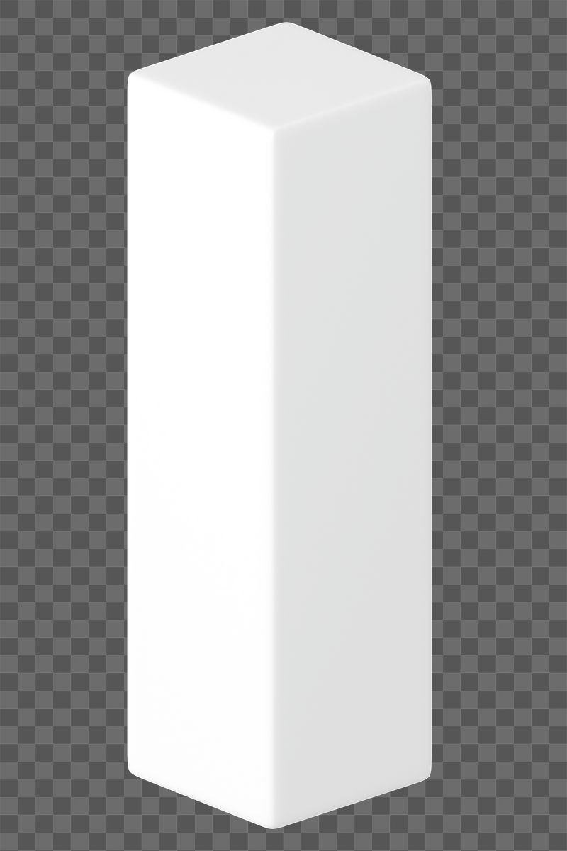 3D white cuboid png, geometric | Free PNG - rawpixel