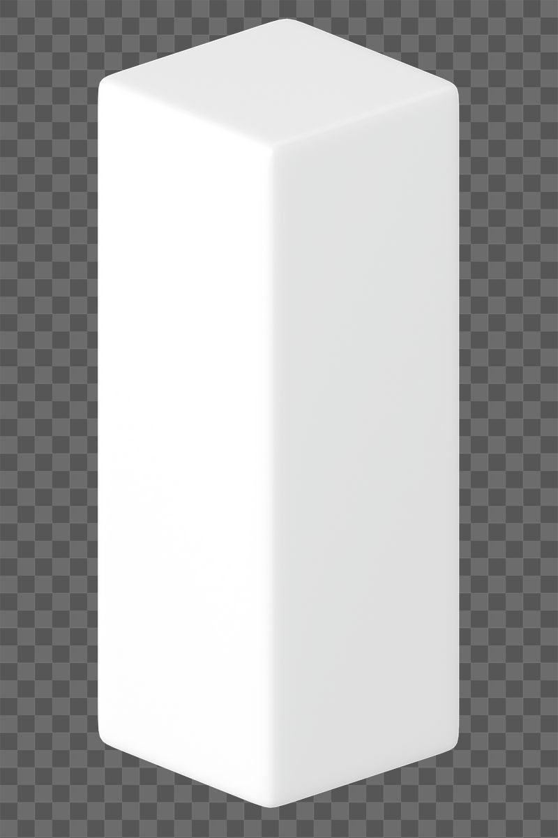 3D white cuboid png, geometric | Free PNG - rawpixel