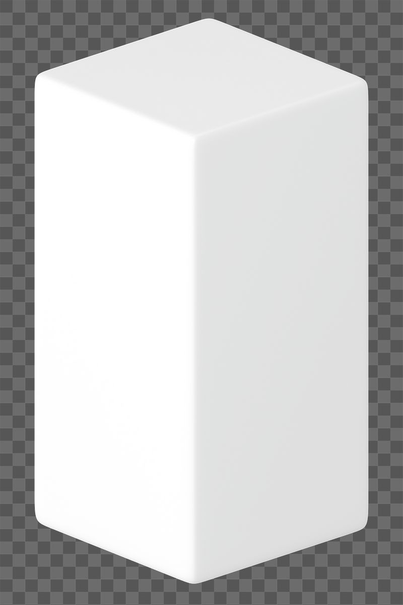 3D white cuboid png, geometric | Free PNG - rawpixel