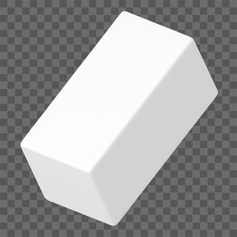 3D white cuboid png, geometric | Free PNG - rawpixel