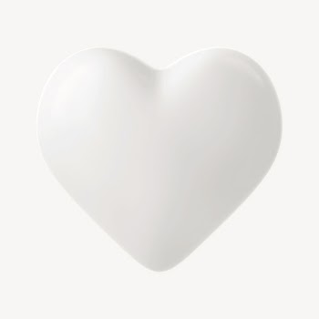 3D white heart, shape graphic | Free Photo - rawpixel