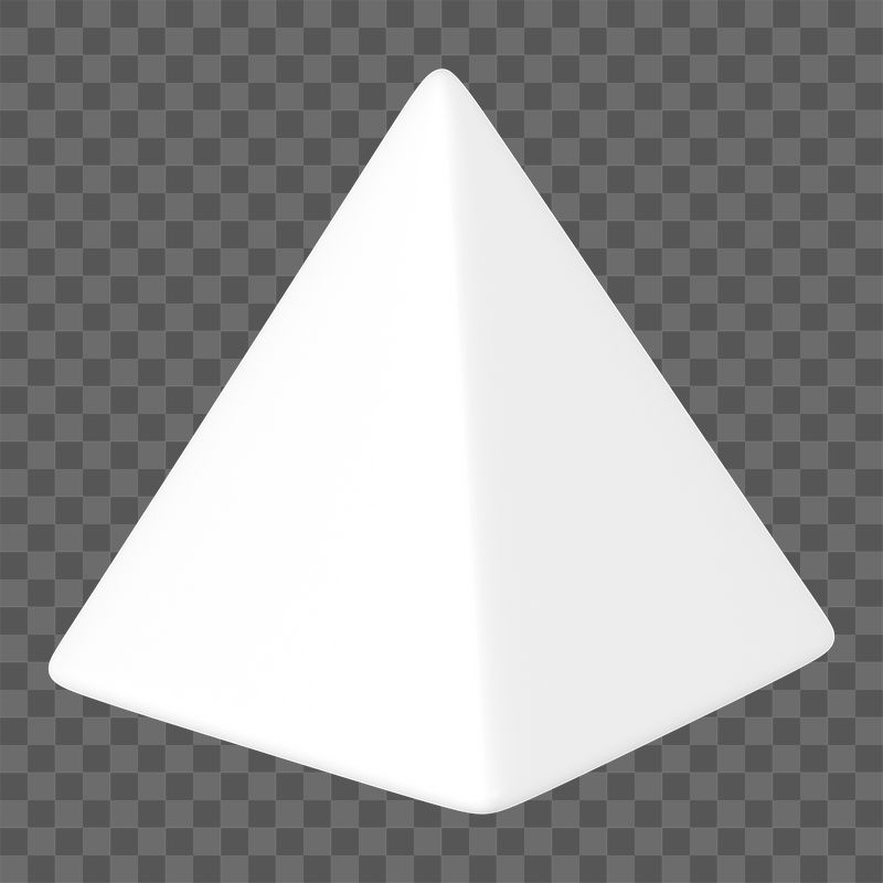 3D white pyramid png, geometric | Free PNG - rawpixel