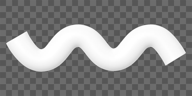 3D white squiggle png, wavy | Free PNG - rawpixel