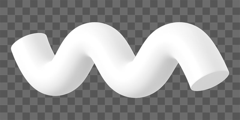 3D white squiggle png, wavy | Free PNG - rawpixel