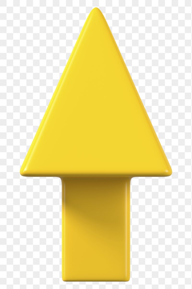 3D yellow arrow png up direction | Free PNG - rawpixel