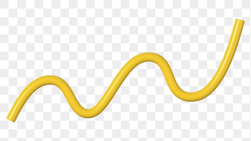 3D yellow squiggle png, wavy | Free PNG - rawpixel