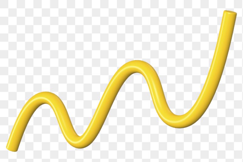 3D yellow squiggle png, wavy | Free PNG - rawpixel