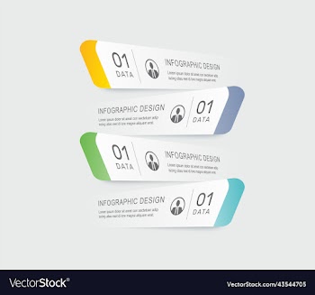4 data infographics tab paper index template vect