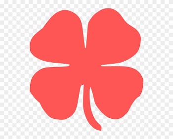 4 Leaf Clover Clip Art - Red 4 Leaf Clover