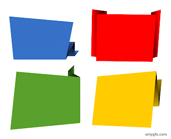 4 Origami Banner Square Vector (PNG Transparent, SVG) | OnlyGFX.com