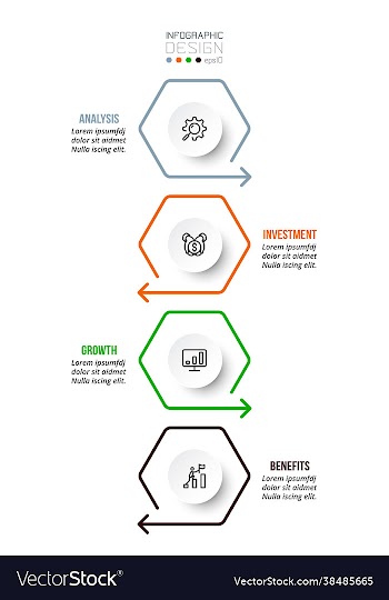 4 step process work flow infographic template