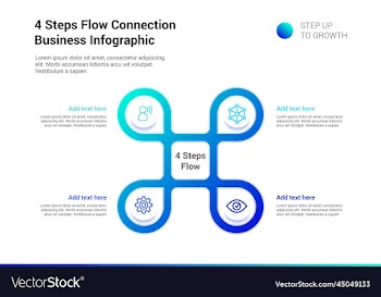 4 steps flow connection infographic