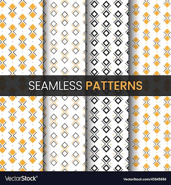 4 types of geometric shape seamless patterns
