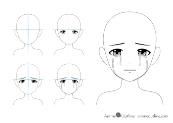 4 Ways to Draw Crying Anime Eyes & Tears - AnimeOutline