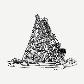 40-foot telescope drawing, vintage architecture | Free PSD - rawpixel