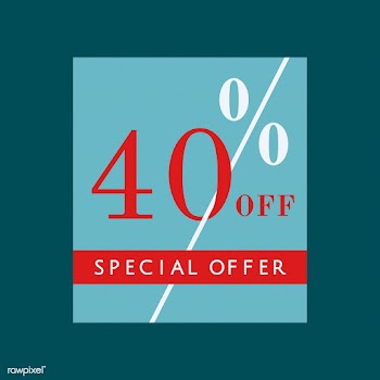 40% off special offer badge vector | Free stock vector - 504941