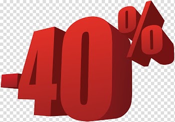 -40% text, Sales , 40% Off Sale transparent background PNG clipart