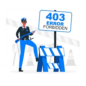 403 error forbidden (with police) concept illustration Free Vector
