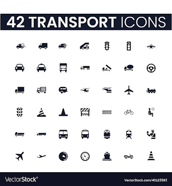 42 transport icons set