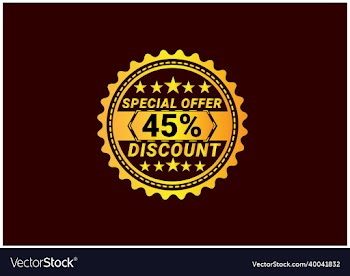 45 percent discount label and sale banner design