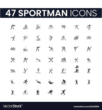 47 sportman icons set