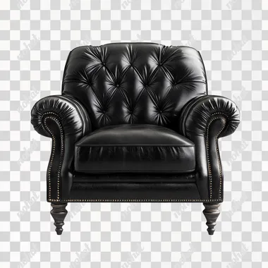 4K Realistic Black Leather Front Chair Display