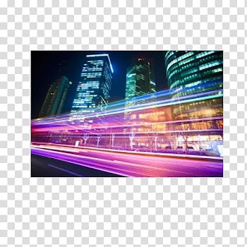 4K resolution LED-backlit LCD Smart TV Ultra-high-definition television, Color neon road transparent background PNG clipart