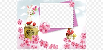 4K resolution Ultra-high-definition television Wallpaper - Romantic pink cherry blossoms frame stamp 