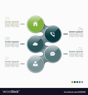  					5 option infographic design with ellipses vector image														