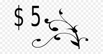 $5 Price Tag - Tree Branch Clip Art