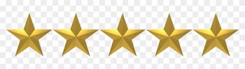 5 Star Rating - 5 Golden Stars Png