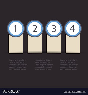 5 steps of modern arrow infografics template for vector image