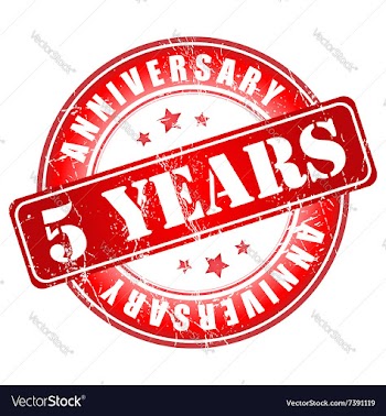 5 years anniversary stamp vector image