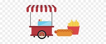 50 Completos Italianos 50 Papas Fritas Operador Carrito - Food Cart Vector